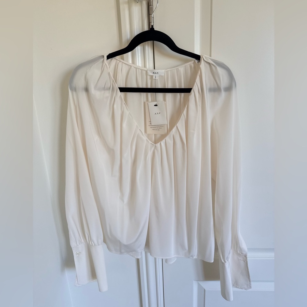 A.L.C. V-Neck Long Sleeve Blouse